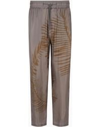 Giorgio Armani - Hose Mit Tunnelzug Aus Cupro Mit Print - Lyst