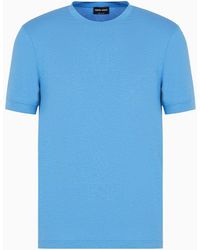 Giorgio Armani - Crew-neck Short-sleeved T-shirt In Stretch Viscose Jersey - Lyst