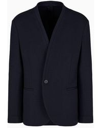 Giorgio Armani - Asv Single-breasted Jacket In Lyocell And Wool Jersey - Lyst