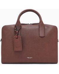 Giorgio Armani - Pebbled Leather Briefcase - Lyst
