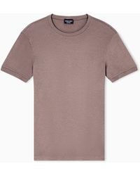 Giorgio Armani - Pull Icon À Col Ras-Du-Cou Et Manches Courtes En Interlock De Cachemire - Lyst