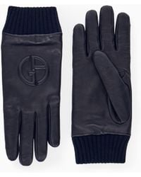Giorgio Armani - Nappa Leather Gloves With Logo And Cashmere Lining - Lyst
