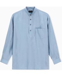 Giorgio Armani - Linen, Lyocell And Silk Polo Shirt - Lyst