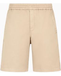 Giorgio Armani - Bermudashorts Aus Baumwollgabardine Mit Stretchanteil - Lyst