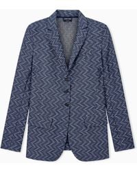 Giorgio Armani - Blazer Jackets Single-Breasted Chevron - Lyst