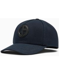 Giorgio Armani - Cotton Baseball Cap With Leather Logo - Lyst