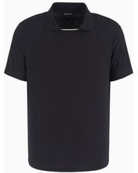 Giorgio Armani - Asv Short-sleeved Viscose-jersey Polo Shirt - Lyst