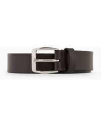 Giorgio Armani - Leather Belt With Embroidered Logo - Lyst