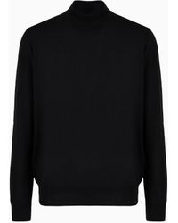 Giorgio Armani - Virgin-Wool Mock-Neck Jumper - Lyst