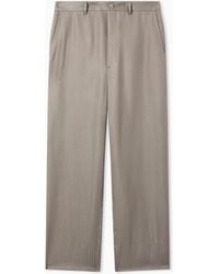 Giorgio Armani - Cupro Chevron Flat-Front Trousers - Lyst
