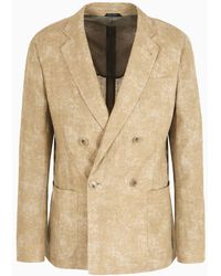 Giorgio Armani - Upton Line Linen Double-breasted Jacket - Lyst