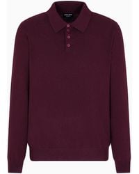 Giorgio Armani - Long-Sleeved Cashmere Polo Shirt - Lyst