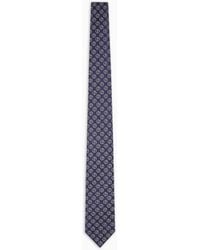 Giorgio Armani - Pure Silk Tie With Jacquard Monogram - Lyst