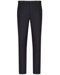 Giorgio Armani - Flat-front Trousers In Wool And Cashmere Gabardine - Lyst