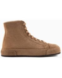 Giorgio Armani - Suede High-top Sneakers - Lyst