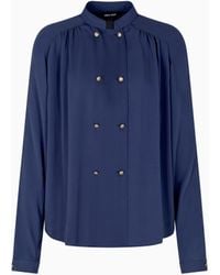 Giorgio Armani - Denim Collection Triple Silk Georgette Shirt - Lyst