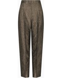 Giorgio Armani - Pantalones De Una Pinza En Tejido Jacquard De Seda Y Lana - Lyst