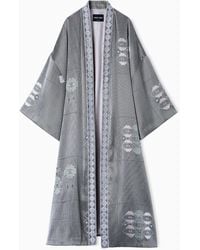 Giorgio Armani - Viscose And Silk Blend Overcoat With Embroidery - Lyst