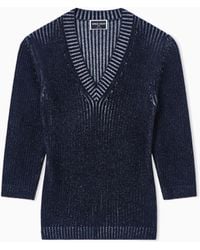 Giorgio Armani - Virgin Wool And Viscose V-Neck Jumper - Lyst