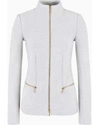 Giorgio Armani - Cotton, Wool And Cashmere Double Cloth Zipped Jacket - Lyst