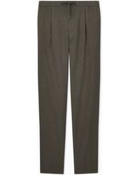Giorgio Armani - Linen Trousers With A Single Pleat And Drawstring - Lyst