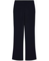 Giorgio Armani - Wide Leg Pure Silk Trousers With Pleats - Lyst