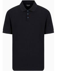 Giorgio Armani - Polo De Piqué De Algodón De Hilo De Escocia - Lyst