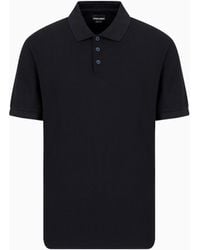 Giorgio Armani - Poloshirt Aus Baumwollpikee Mit Lisle-Garn - Lyst