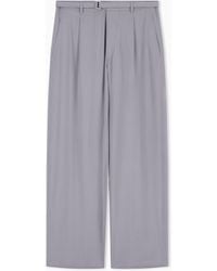 Giorgio Armani - Silk And Linen Single-Pleat Trousers - Lyst