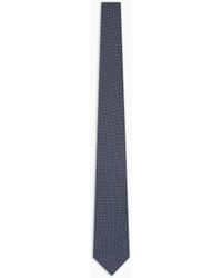 Giorgio Armani - Silk Tie With Geometric Jacquard Motif - Lyst