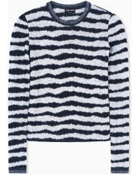 Giorgio Armani - Cashmere Jumper With Silk And Irregular Stripes Icon - Lyst