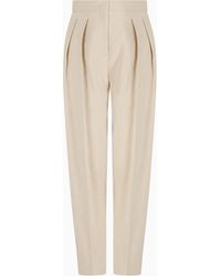 Giorgio Armani - Hose Mit Bundfalten, Gefertigt Aus Baumwolle Und Viskose - Lyst