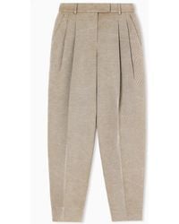 Giorgio Armani - Hose Mit Zwei Bundfalten, Gefertigt Aus Hanf, Viskose Und Kavallerie-Twill Aus Baumwolle - Lyst