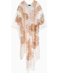Giorgio Armani - Embroidered Tulle Cape - Lyst