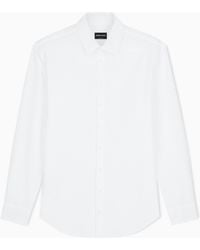 Giorgio Armani - Regular Fit Cotton Seersucker Shirt - Lyst