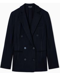 Giorgio Armani - Pure Cashmere Jersey Double-Breasted Jacket - Lyst