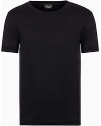 Giorgio Armani - Pull Icon À Col Ras-Du-Cou Et Manches Courtes En Interlock De Cachemire - Lyst