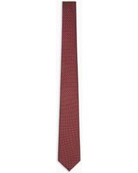 Giorgio Armani - Silk Tie With Geometric Jacquard Motif - Lyst