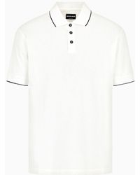 Giorgio Armani - Piqué Polo Shirt In Lisle Cotton Yarn - Lyst