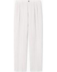 Giorgio Armani - Double-Pleat Linen Trousers - Lyst