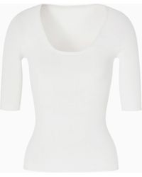 Giorgio Armani - Viscose And Wool Blend Jacquard Crew-Neck Jumper - Lyst