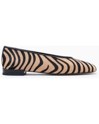 Giorgio Armani - Ponyskin Look Leather Ballerinas With A Zebra Motif - Lyst