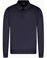 Giorgio Armani - Long-Sleeved Polo Shirt - Lyst