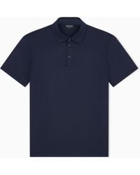 Giorgio Armani - Polo De Punto De Seda Y Algodón Jaspeado - Lyst