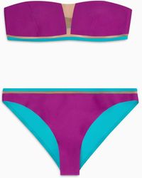 Giorgio Armani - Bandeau Bikini With Tulle Details - Lyst