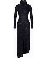 Giorgio Armani - Viscose And Wool Jersey Midi Dress - Lyst