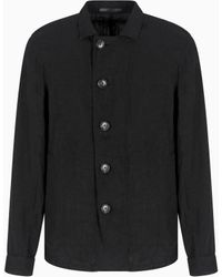 Giorgio Armani - Chaqueta De Abotonadura Sencilla De Lino Puro - Lyst