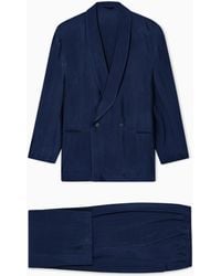 Giorgio Armani - Viscose Suit With Chevron Motif - Lyst
