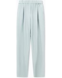 Giorgio Armani - Trousers Regular Fit Washed Silk With Elasticated Hem - Lyst