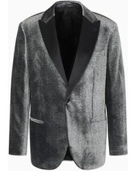 Giorgio Armani - Veste De Smoking Giorgio's À Simple Boutonnage En Velours Micro-Dévoré - Lyst